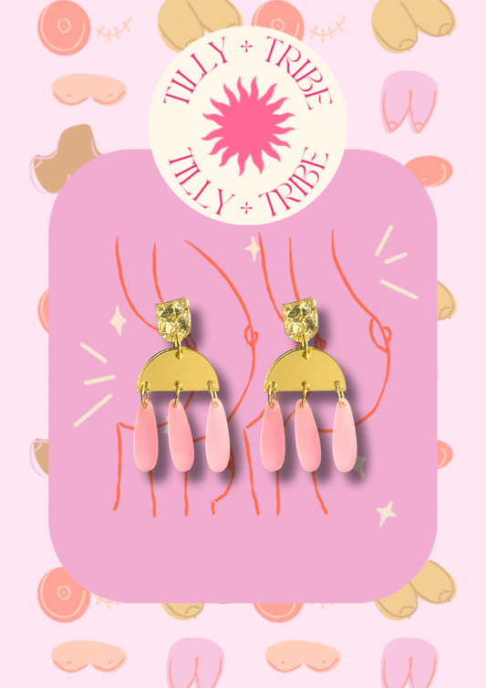 Pink and gold mirror drops