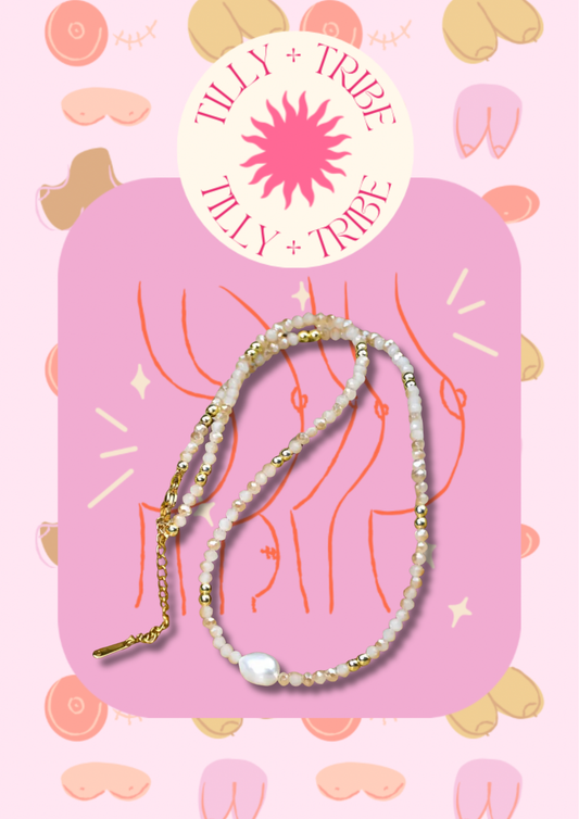 Beaded pearl necklace