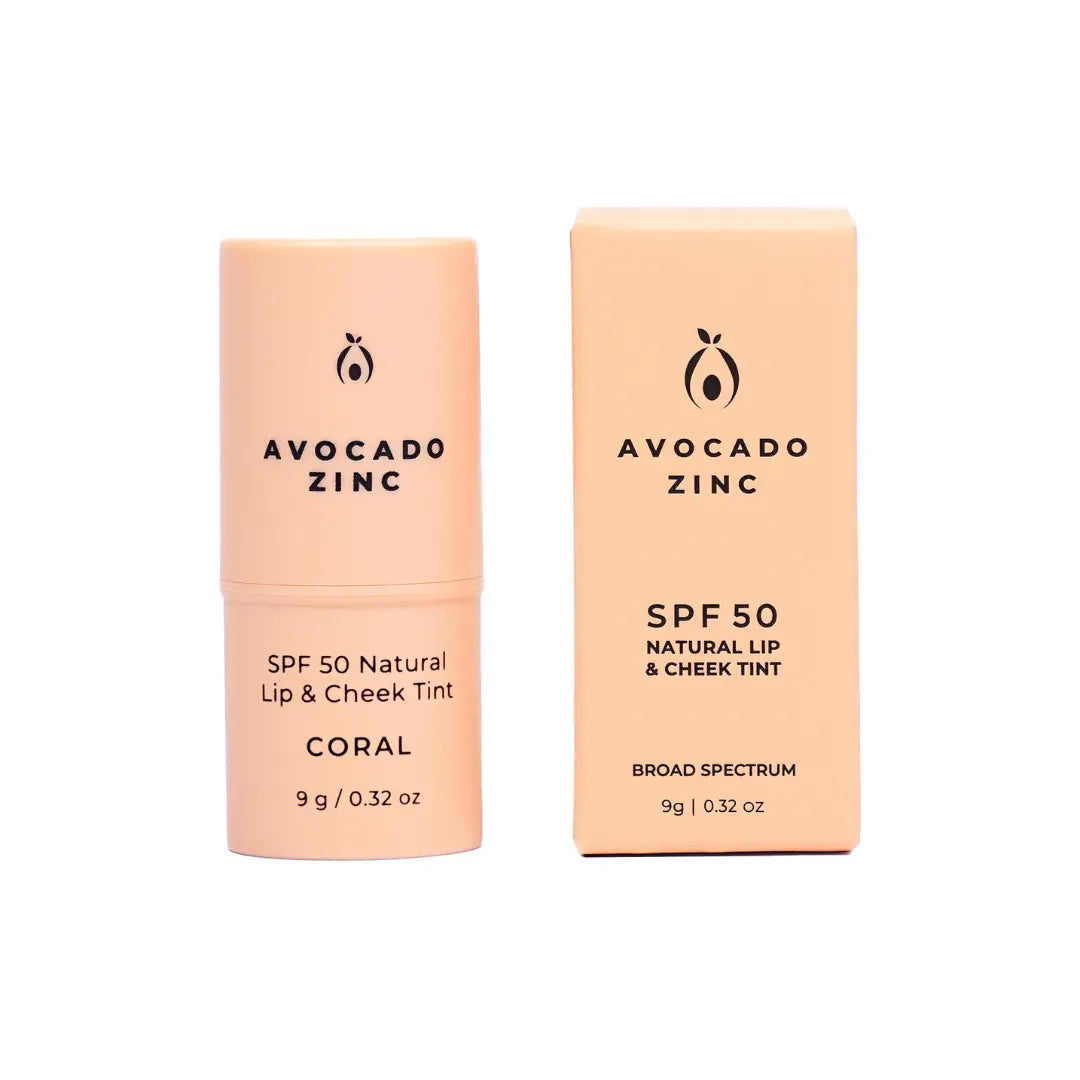 Avocado Zinc - Spf 50 Natural Lip & Cheek Tint - Coral
