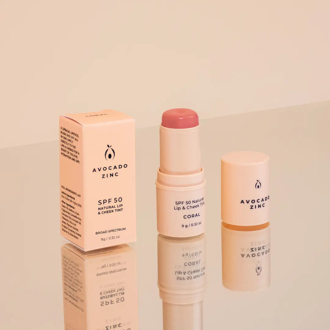 Avocado Zinc - Spf 50 Natural Lip & Cheek Tint - Coral