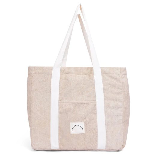 Avocado Zinc - Terry Towelling Tote - Latte