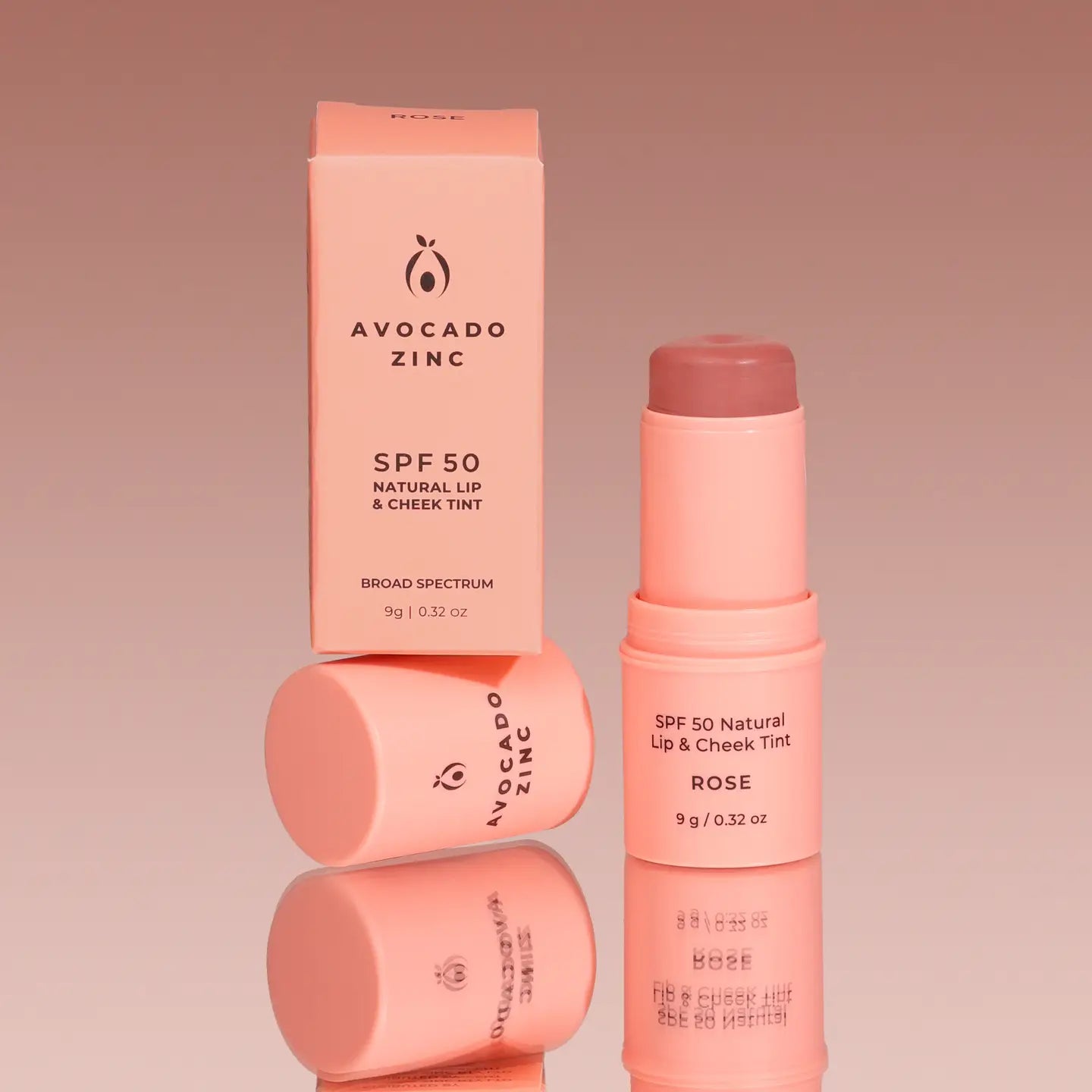 Avocado Zinc - Spf 50 Natural Lip & Cheek Tint - Rose