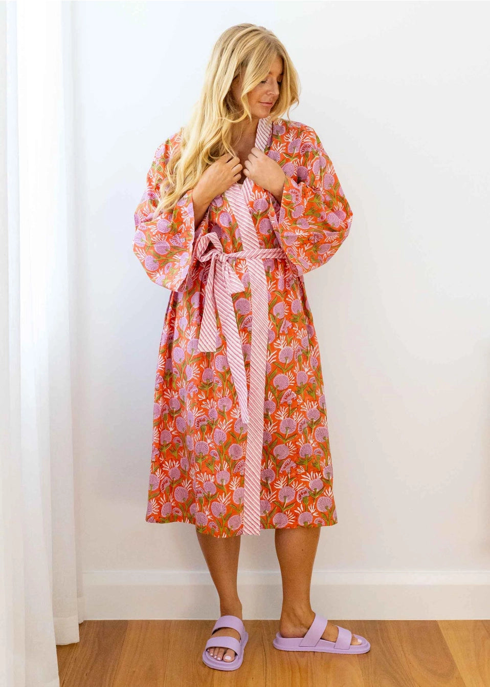 Women's Cotton Kimono Robe - Hanako