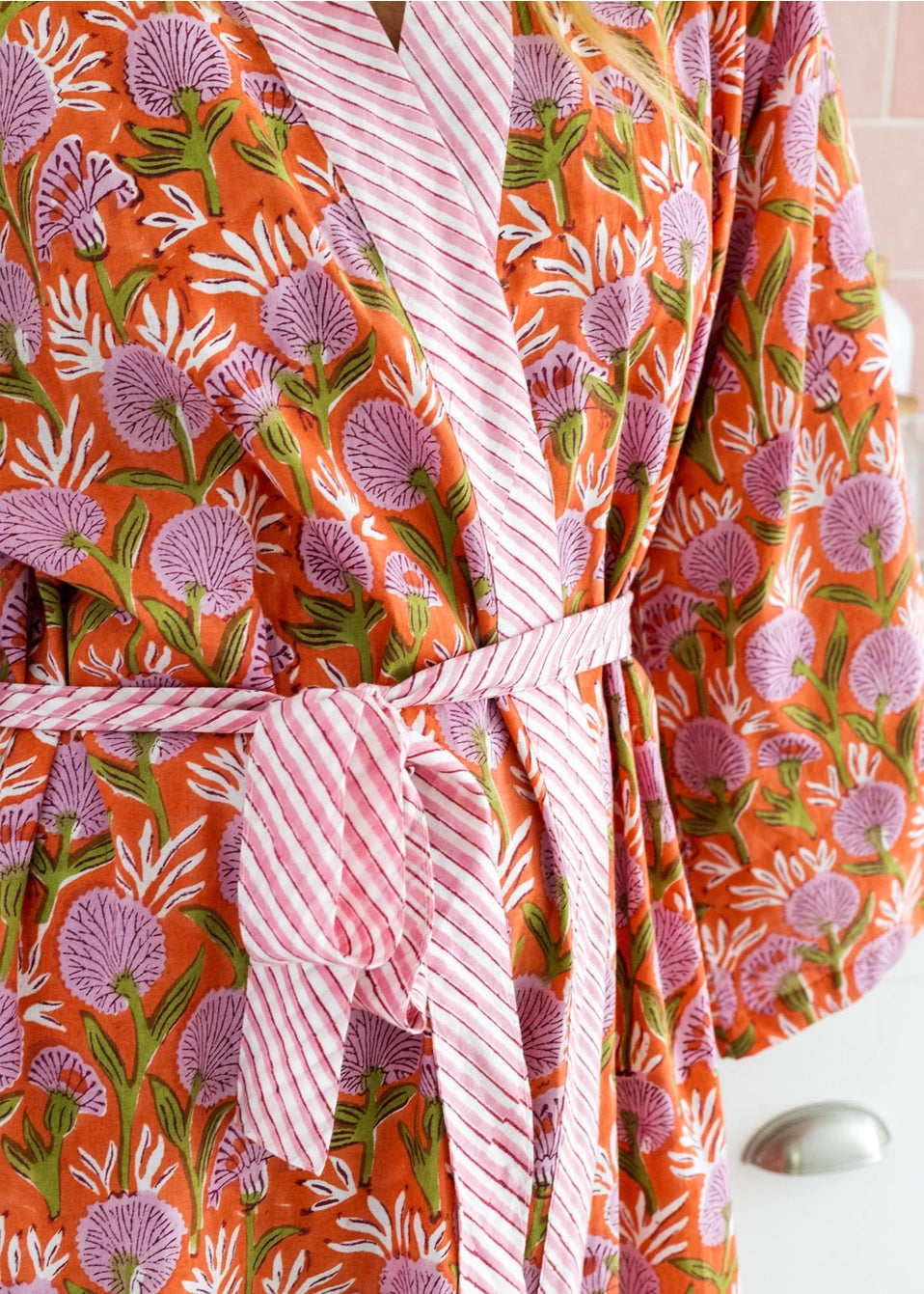 Women's Cotton Kimono Robe - Hanako