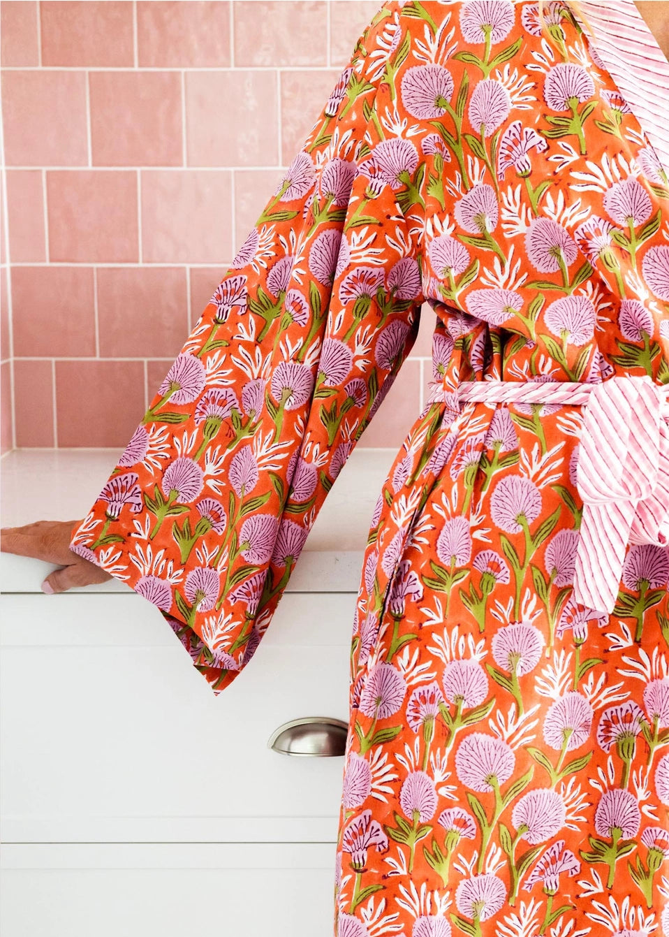 Women's Cotton Kimono Robe - Hanako