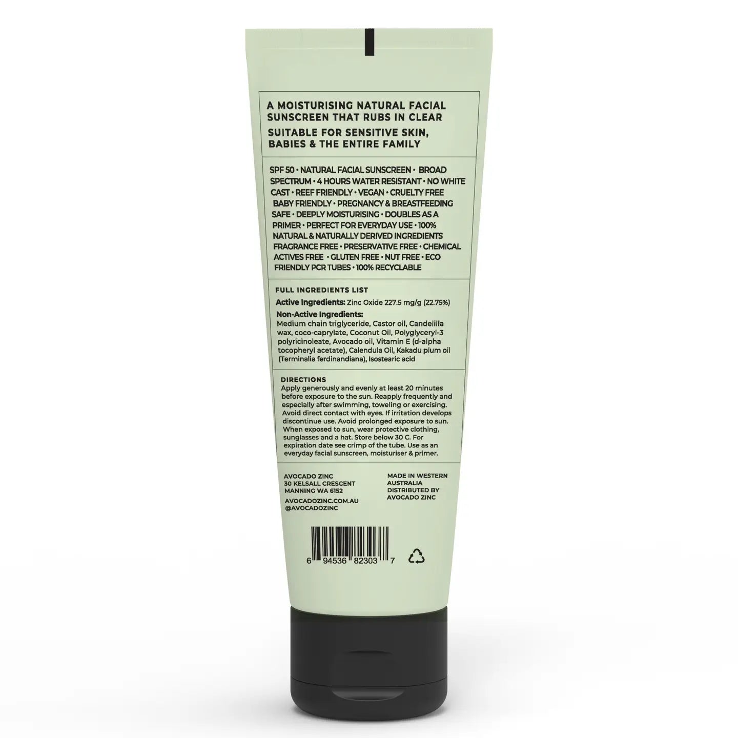 Avocado Zinc - Spf 50 Natural Physical Sunscreen