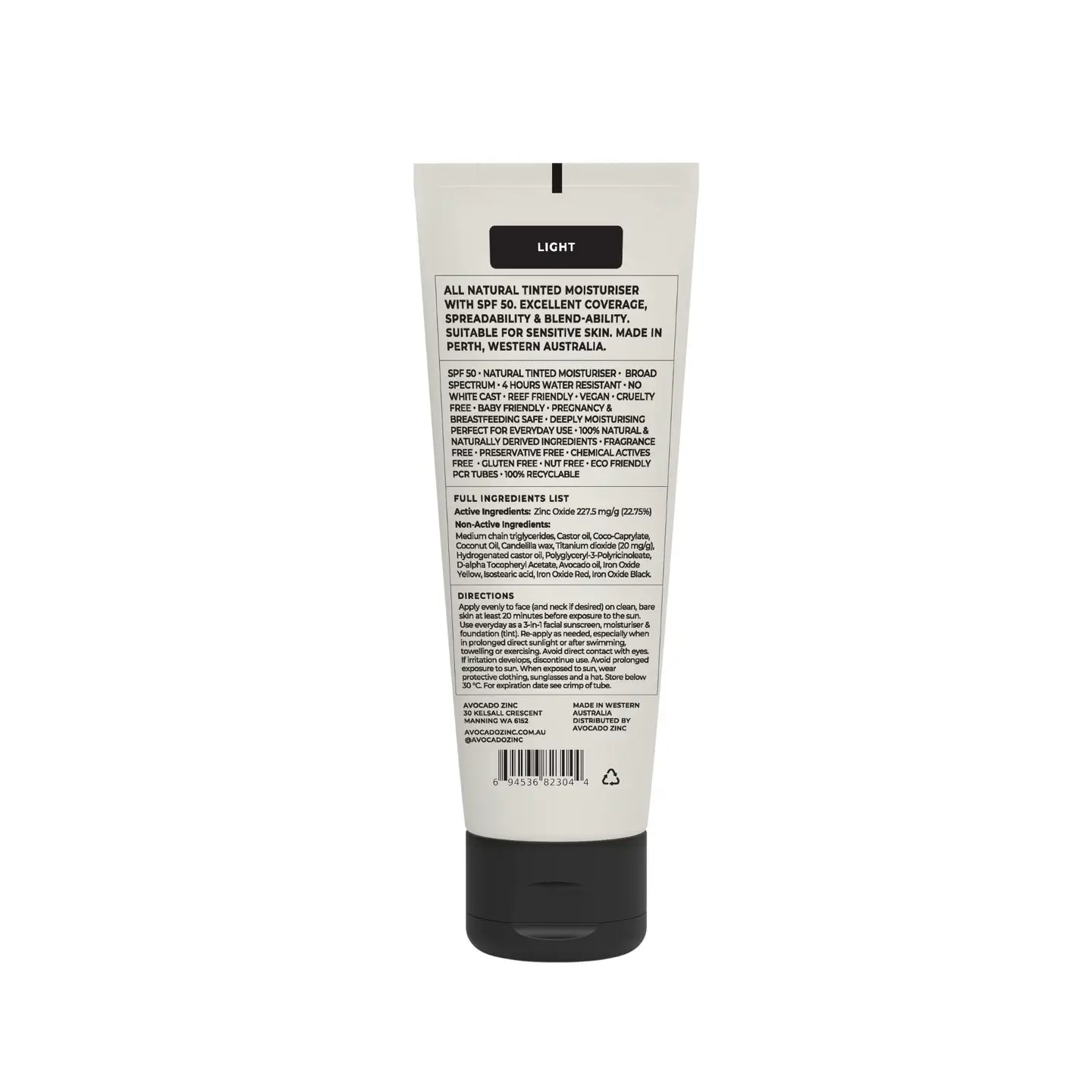 Avocado Zinc - Spf 50 Natural Tinted Moisturiser - Light