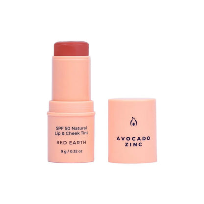 Avocado Zinc - Spf 50 Natural Lip & Cheek Tint - RED EARTH